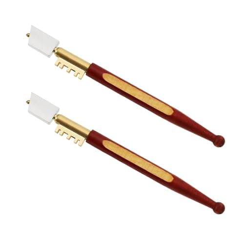 Image of Be In Your Mind 2pcs Diamond Tip Glass Cutter Glass Cutting Tool Wood Handle Glass Cutter Window Mirror Glazing Cutting Tool for Glass/Tiles/Mirror/Mosaic
