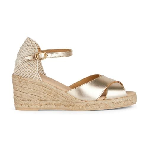 Image of Geox Women's D Gelsa Low A Wedge sandal, Gold, 6 UK