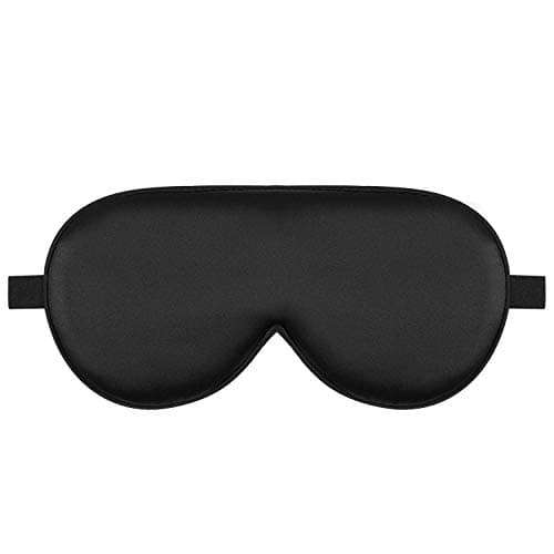 Image of Alaska Bear Organic Silk Sleep Mask Cool Super Smooth Eye Cover Genuine Mulberry Silk Face Skin Care, Soft Filling, Lightweight for Home or Travel Use (Original Black, Flat)