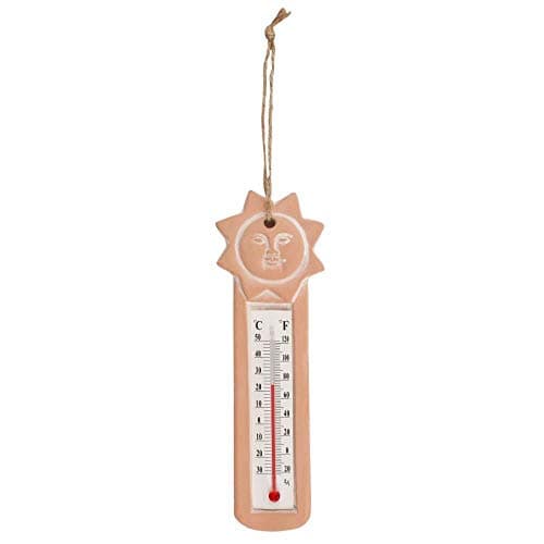 Image of Sun Thermometer | Terracotta | 20.5cm x 6.5cm x 1cm | pack of 1