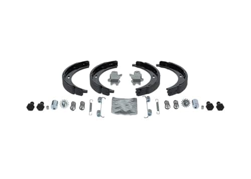 Image of Bosch Rear Handbrake Shoes with Accessories (0 204 113 810) Brake Shoe Set Brake System