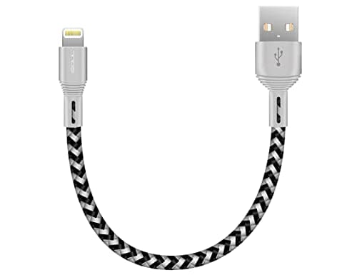 Image of iSOUL Lightning iPhone Charger Cable, Braided USB Cord for iPhone 14/13/12/11/Pro/XS/Max/XR/X/10/8/7/6s Plus, iPad Air/Pro/Mini, iPod [Ultra Fast Sync & Charging] (15CM 0.5ft)