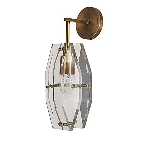 Image of ITOSUI Vintage 1 Light Brass Wall Sconce Modern Minimalistic Crystal Irregular Lamp for Headboard Bedroom Nightstand Porch Vanity-Copper 11 * 33cm