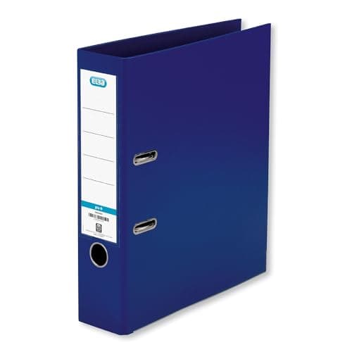 Image of Elba A4 Lever Arch File, 570 Sheet Capacity, 80mm spine, Strongline Plastic on Board, Single, Blue