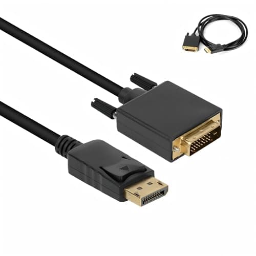 Image of Plimbin DP to DVI Cable 6 Feet, High-Definition 1080p, Gold-Plated Display port Cable Male to Male DP to DVI Adapter Cord Cable for PC, Laptop, Monitor, Projector