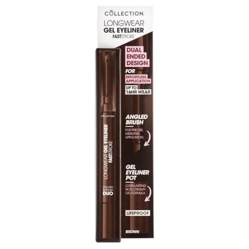 Image of Collection Cosmetics Fast Stroke Gel Eyeliner & Brush Duo, Ultra-pigmented, Waterproof, Brown