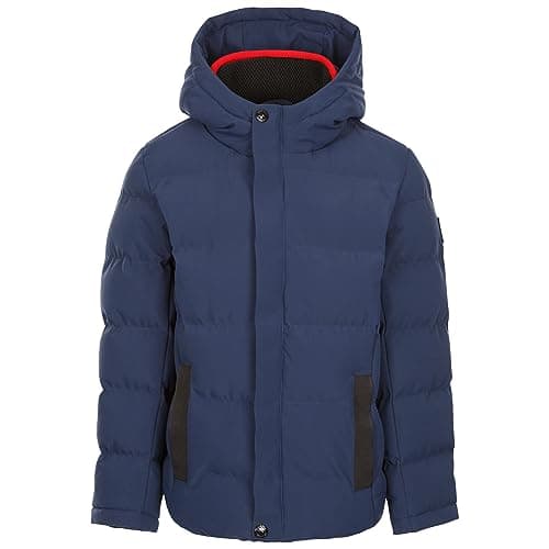 Image of Trespass Boys Padded Jacket Windproof Water Resistant Hooded School Coat Habbton