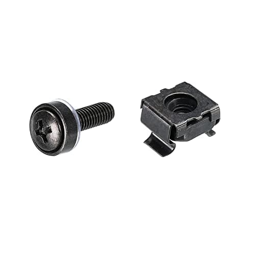Image of PATIKIL Rack Mount Cage Nuts M5x15mm Mounting Screws Iron Zinc Plated for Server Rack Cabinets with Washers, Black 20 Sets