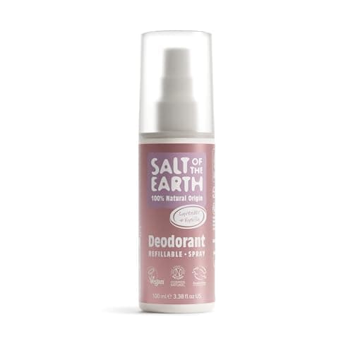 Image of Salt of the Earth - Refillable Natural Deodorant Spray - 100% Natural Origin Ingredients - Lavender & Vanilla - Suitable For Women, Men & Kids - Vegan - Smart Refillable Format - 100 ml