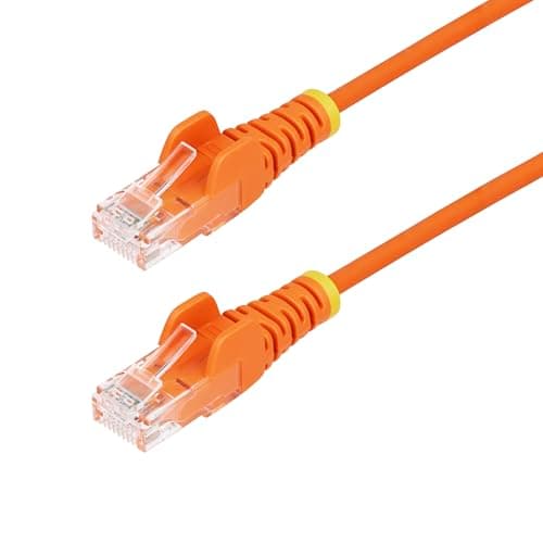 Image of StarTech.com 15m Orange Slim CAT6 Ethernet Cable, Snagless RJ45, LSZH, 28AWG Pure Bare Copper, Slim Network Patch Cable/Cord