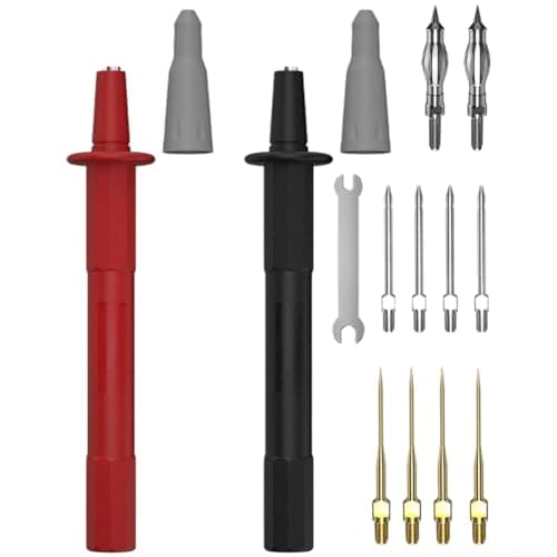 Image of Multimeter Test Leads with 4mm Banana Connectors and User Replaceable 1mm 2mm Probe Tips Meeting CAT III 1000V and CAT IV 600V Requirements (30063D)