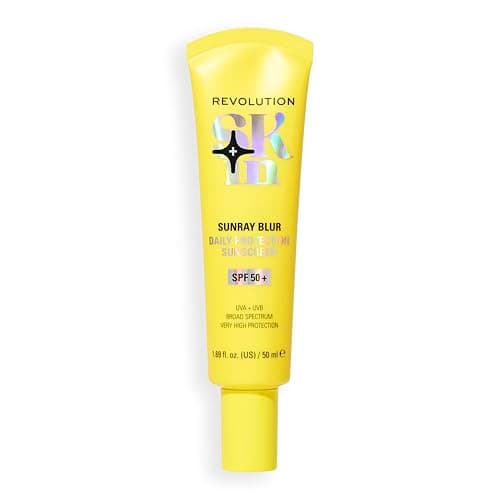 Image of Revolution Skin, Sunray Blur Daily Protection Sunscreen SPF 50+, Lightweight, Non-Greasy Formula With Niacinamide, Face Sun Cream, Vegan & Cruelty-Free, 50ml