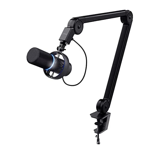 Image of Trust Gaming GXT 255+ Onyx Professional Microphone With Arm, Cardioid Audio Pattern, Shock Mount, Pop Filter, LED Light, for Podcasting, Recording, Streaming, Broadcasting - Black