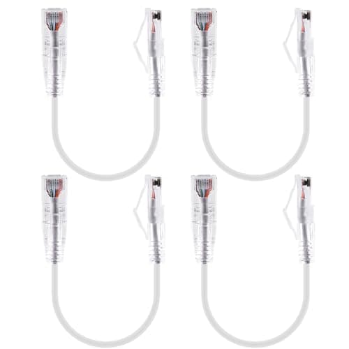 Image of GeeekPi 4-Pack Snagless Short Shielded Cat6A Ethernet Cable (0.2M)