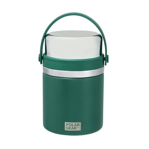 Image of Polar Gear 600ml Hot Food Flask & Foldable Spoon - Vacuum Insulated Double Wall Stainless Steel Thermos Soup Flask Jars Leakproof and BPA Free - Lunch Thermal Food Flasks for Hot Food Kids & Adults
