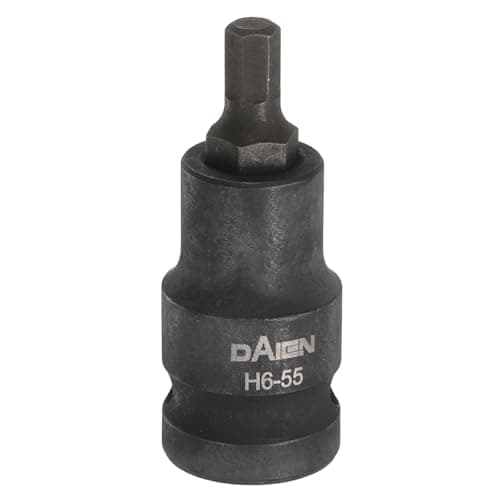 Image of sourcing map H6 Hex Bit Socket 55mm/2.17" Length 1/2" Square Drive Metric Extension Impact Bit Power Nut Driver Set S2 Steel Socket Ratchet Wrench Bits, Black
