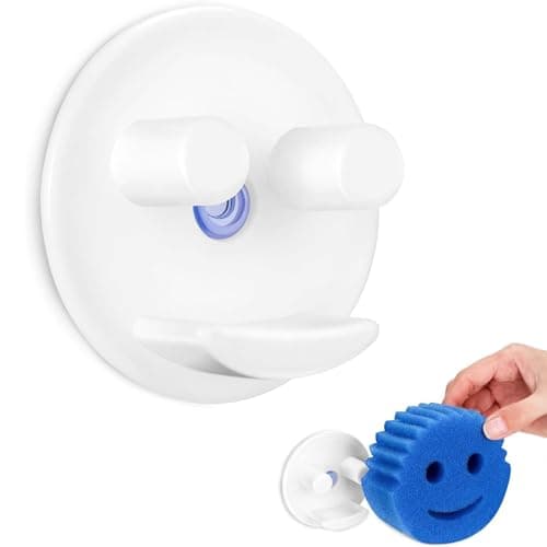 Image of TRHDFW scrub daddy caddy Funny Face Sponge Holder 1 Pack Suction Holder for Kitchen Bathroom Sink Designed for Round Funny Sponges with Suction Cup Installation Dishwasher Safe(Sponges Not Included)