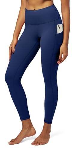 Image of IUGA High Waisted Gym Leggings with Pockets Women Yoga Pants for Women Workout Running Dark Blue