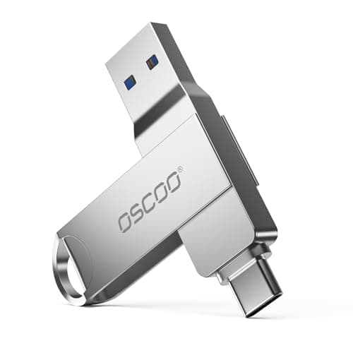 Image of OSCOO 64GB USB Flash Drive, USB 3.1 Gen 1 Dual USB-C & USB-A Memory Stick, Portable Thumb Drive for iPhone 15/16/17, Mac, Android Phones, Tablets, Laptops, Mac, Windows – Photo & Video Backup