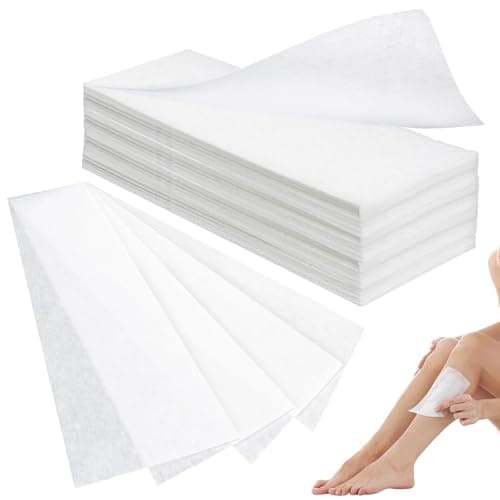 Image of 100 Pcs Non-Woven Wax Strips Paper, Professional Paper Wax Waxing Strips, Large Tear-Resistant Hair Removal Strip, for Women Facial Body Arms Legs Hair Cleaning and Remover (7×20cm)