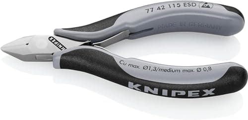 Image of KNIPEX Electronics Diagonal Cutters ESD with Box Joint with Multi-Component Handles 115 mm, 77 42 115 ESD