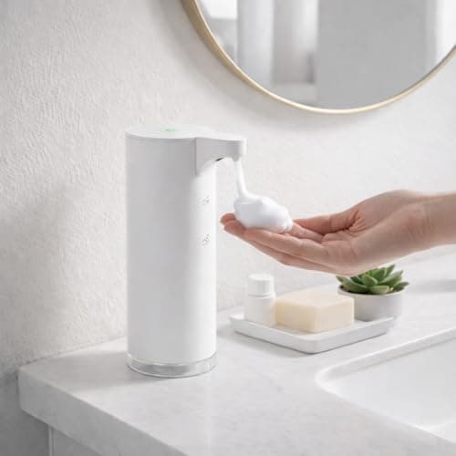 Image of Foam Automatic Soap Dispenser Electric: Stainless Steel Foaming Soap Dispenser with Self-Cleaning Function, USB-C Rechargeable, Touchless Sensor Hand Soap Dispensers for Bathroom Kitchen Dish