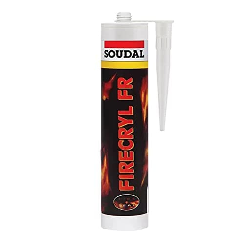 Image of BC Profiles Soudal Firecryl FR Intumescent Acrylic, Fire Rated Acrylic Sealent and Filler Which Prevents the Penetration of Smoke and Fire - 310ml - White