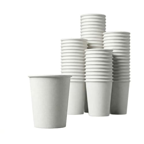 Image of CaterCo 8oz White Paper Cups 237ml (500 Pack) – Coffee Cups for Hot & Cold Drinks – Recyclable Biodegradable Cups for Tea, Latte, Vending Water, Parties, Catering & Office – (8oz - 500 Pack)