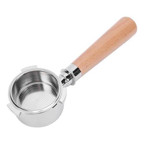Image of GOWENIC 51mm Bottomless Portafilter Robust Construction for La Pavoni Olympia Cremina Ponte Vecchio Coffee Machine, SUS Stainless Steel Wooden Handle, Double Cup Basket, 5 X Portafilter Accessories