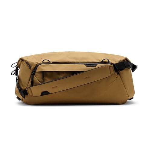 Image of Peak Design Travel Duffel 35L, Coyote, Extra-Wide Single Zip Access, Weatherproof Shell, 4 External Pockets, Fits Packing Cubes & Camera Cubes, Ideal for Weekend Trips, Versatile Duffel Bag for Travel