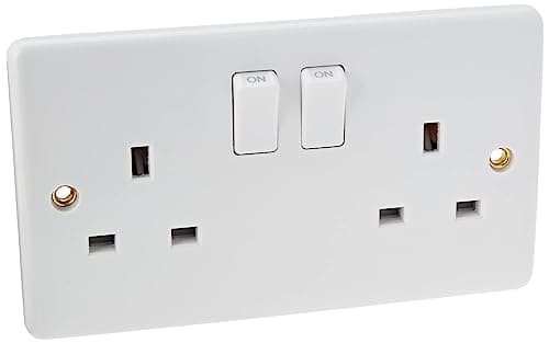 Image of Knightsbridge CU9000 Curved Edge 13 A 2 Gang DP Switched Socket, White