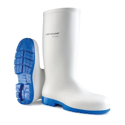 Image of DUNLOP Acifort Classic+ Safety Wellington Boot - Unisex, Waterproof and Slip Resistant, Lightweight Work Wellies for Food Industry, White - EU43, UK9