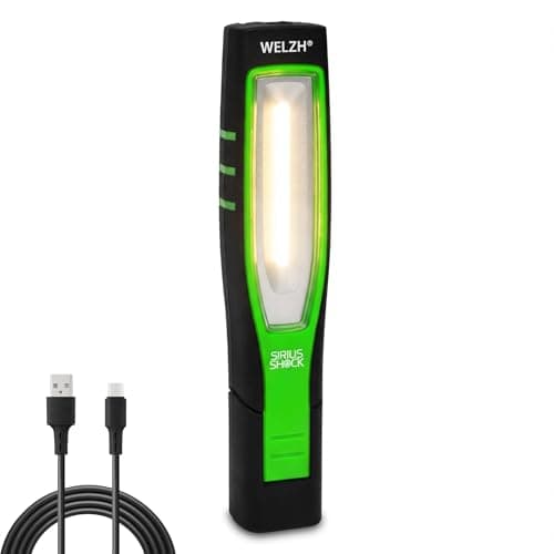 Image of WELZH Rechargeable COB LED Inspection Lamp Red Sirius Range 750lm Magnetic Mounting 7W Main Light with Top Torch IP65 Shockproof Hands-Free Work Light for Workshop & Garage Use (Green) 5090-WW
