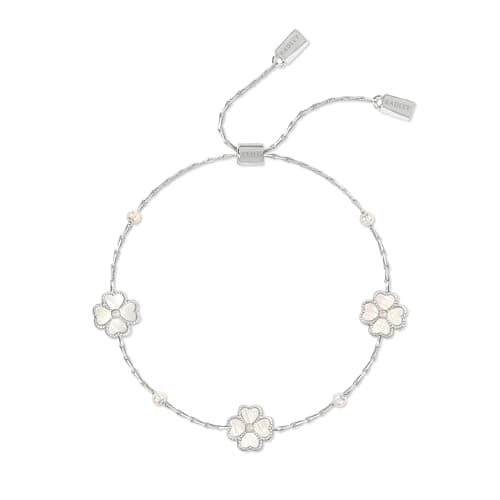 Image of RADLEY Silver Plated Mother Of Pearl Heart Flower Friendship Bracelet