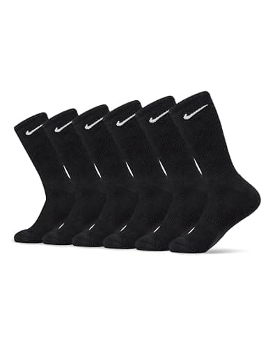 Image of NIKE Men's Everyday Cushion Crew Training Socks 6 Pair , Black/White, L UK