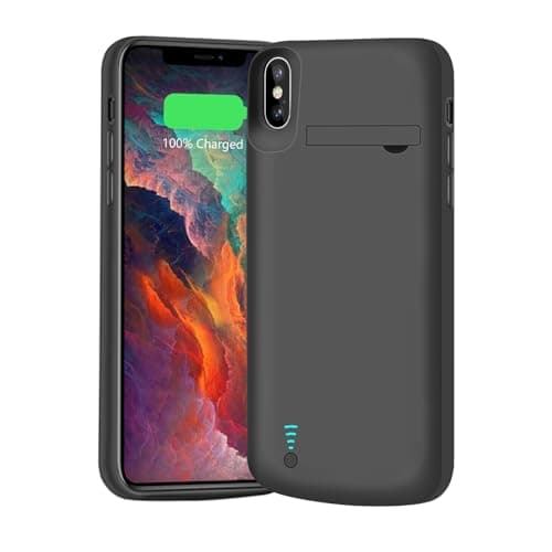 Image of BAHOND [Upgraded Battery Case for iPhone XS Max, 6000mAh Rechargeable Extended Battery Charging Charger Case (6.5 inch) Black