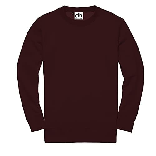 Image of D&H CLOTHING UK Premium Sweatshirts Plain Workwear Casual Crewneck Jumper Sweater Sports Leisure Fleece (M, Burgundy)