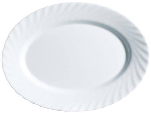 Image of Dajar Trianon Luminarc 00090 Oval Serving Platter Glass, White, 29 x 21.5 x 2 cm