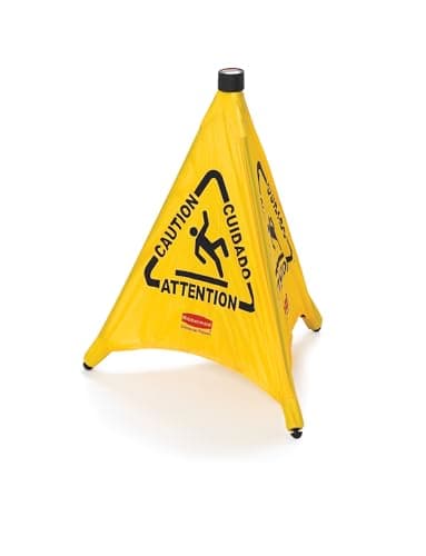 Image of Rubbermaid Commercial Products Wet Floor Pop Up Safety Cone Yellow FG9S0000YEL