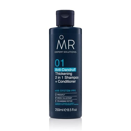 Image of MR 2 in 1 Anti-Dandruff Thickening Shampoo and Conditioner (250ml) for Men with System-PPX. Hair Loss Shampoo, Vegan & Cruelty Free for Hair Growth