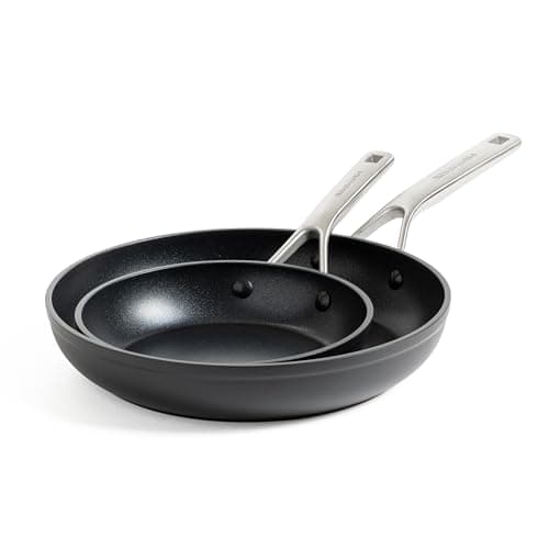 Image of KitchenAid Forged Hardened Hard Anodized PFAS-Free Ceramic Non-Stick, 20 cm and 28 cm Frying Pan Set, Induction, Oven Safe,Black