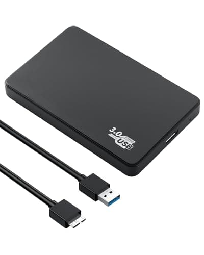 Image of 2.5" Hard Drive Enclosure USB 3.0 to SATA III 6Gbps HDD Enclosure Caddy Case for 7mm/9.5mm SSD HDD Tool Free with UASP LED Lamp Included Cable Fast Data Trasfer Portable Compatible PS4 for Xbox PC TV