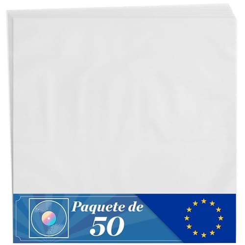 Image of Claev 50 Clear Inner Record Sleeves - 12 x 12 inch, Square - Archival Quality Plastic Inner Sleeves for 12" LP Vinyl Records Protection