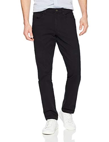 Image of Amazon Essentials Men's Slim-Fit 5-Pocket Comfort Stretch Chino Trousers (Previously Goodthreads), Black, 36W / 32L
