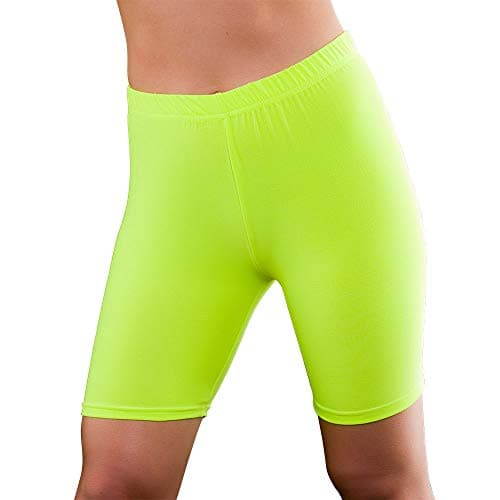 Image of Wicked Costumes Adult 80's Cycling Shorts (Neon Yellow) - M/L (UK 12-16)