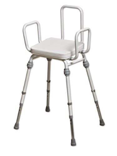 Image of NRS Healthcare Compact Easy Perching Stool Vinyl M48477 - Modular with Arms and Backrest