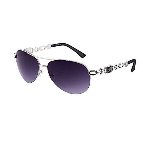 Image of FONHCOO Sunglasses for Women Men Mirrored Sunglasses Oversized Metal Frame UV400 (BLACK)