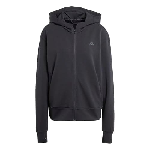 Image of adidas Women's D4T Workout Full Zip Hooded Sweatshirt, black, XS