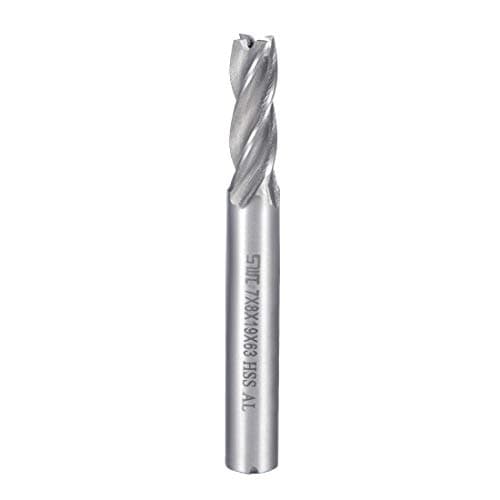 Image of Sourcingmap 8mm Shank 7mm x 19mm Straight Flat Nose End Mill Cutter CNC Router Bits 4 Flute