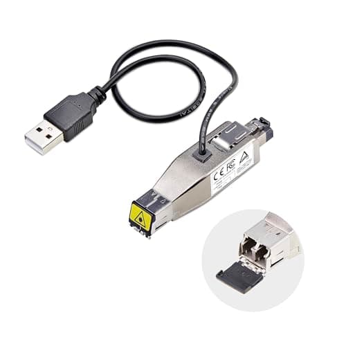 Image of StarTech.com Gigabit Fiber to RJ45 Ethernet Media Converter Dongle, Optical Singlemode 10km/Multimode 800m, TAA, USB Powered